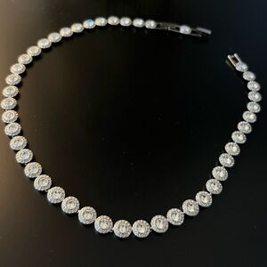 Elegant Silver Necklace - Una Angelic Tennis necklace - Swarovski